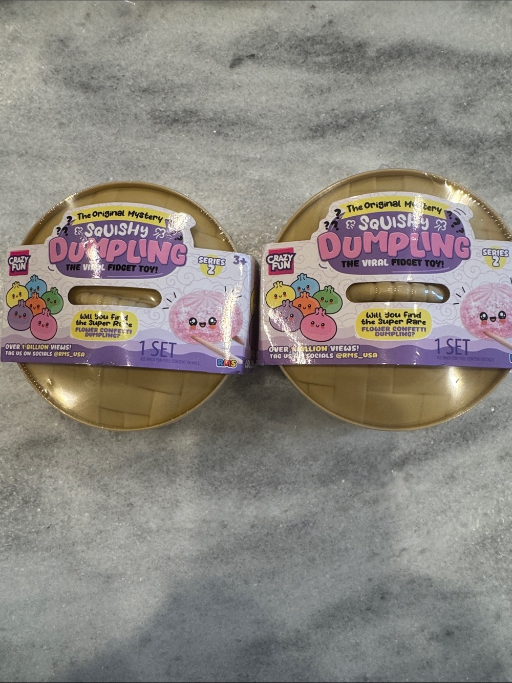 Squishy Dumpling Kids Fidget Toy - Gold (2 Pack)